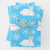 Schneeflocken Muster Niedlich Bunny Frohe Weihnach Geschenkpapier Set (Beispiel)