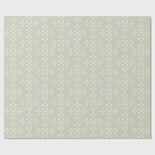 Schneeflocken-Muster - Sage Green Geschenkpapier (Flach)