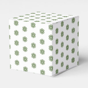 Schneeflocken-Mustergeschenk für den grünen weißen Geschenkschachtel