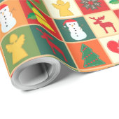 Schneeflocken Musterweihnachtsferien Geschenkpapier (Rolleneckpunkt)