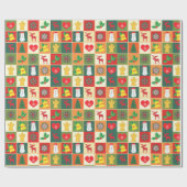 Schneeflocken Musterweihnachtsferien Geschenkpapier (Flach)