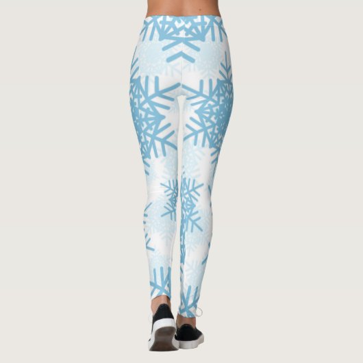 Schneeflocken Nahtlose Leggings (Rückseite)