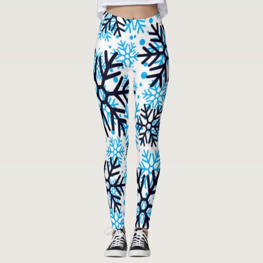 Schneeflocken Nahtlose Leggings (Vorderseite)