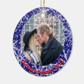 Schneeflocken, Name, Jahreszahl #, 2 Fotos Keramik Ornament (Links)