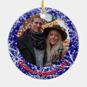 Schneeflocken, Name, Jahreszahl #, 2 Fotos Keramik Ornament (Hinten)