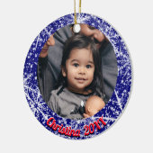 Schneeflocken, Name, Jahreszahl #, 2 Fotos Keramik Ornament (Links)