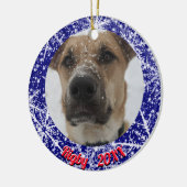 Schneeflocken, Name, Jahreszahl #, 2 Fotos Keramik Ornament (Links)