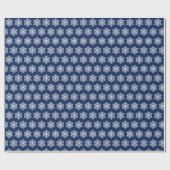 Schneeflocken Navy Blauer Winterurlaub Geschenkpapier (Flach)