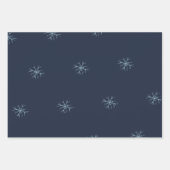Schneeflocken | Navy Blue | Frohe Weihnachten Geschenkpapier Set (Vorderseite 2)