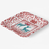 Schneeflocken Nordic Mercury Rentier Scandia Pappteller (Gewinkelt)