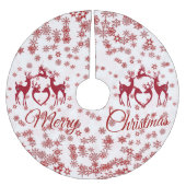 Schneeflocken Nordic Mercury Rentier Scandia Polyester Weihnachtsbaumdecke (Vorderseite)