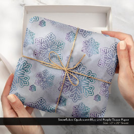 Schneeflocken Opaleszenz Blau und Lila Seidenpapier