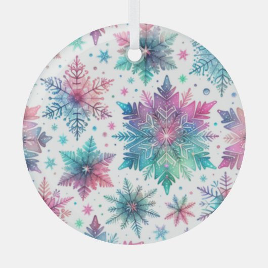 Schneeflocken Ornament Aus Glas (Vorderseite)