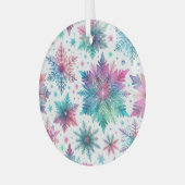 Schneeflocken Ornament Aus Glas (Vorderseite links)