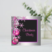 Schneeflocken Ornamente Heiße Pink Weihnachten Par Einladung (Stehend Vorderseite)