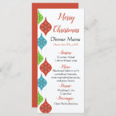 Schneeflocken Ornamente Party Menükarte (Vorne/Hinten)