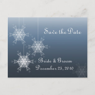 Schneeflocken Ornamente Postkarte - Save the Date