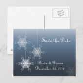 Schneeflocken Ornamente Postkarte - Save the Date (Vorne/Hinten)