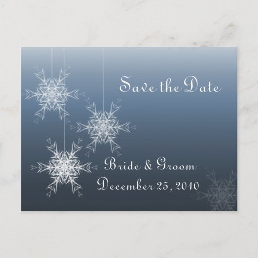 Schneeflocken Ornamente Postkarte - Save the Date (Vorderseite)