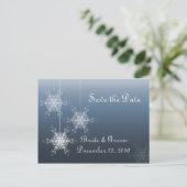 Schneeflocken Ornamente Postkarte - Save the Date (Stehend Vorderseite)