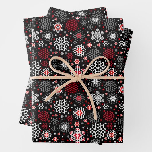 Schneeflocken-Packpapier für den Urlaub Geschenkpapier Set (Beispiel)