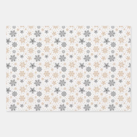 Schneeflocken-Packpapier für den Urlaub Geschenkpapier Set (Vorderseite)