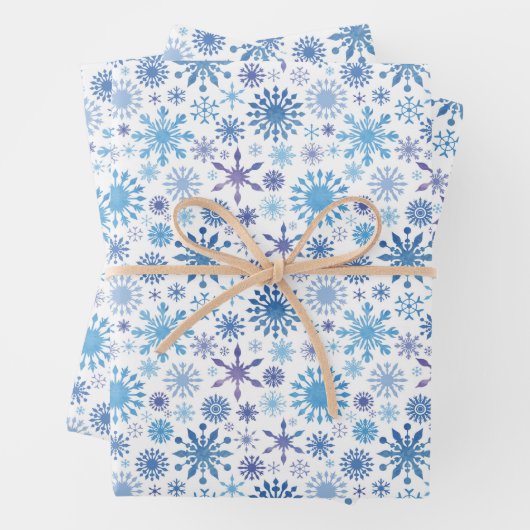 Schneeflocken-Packpapier für den Urlaub Geschenkpapier Set (Beispiel)