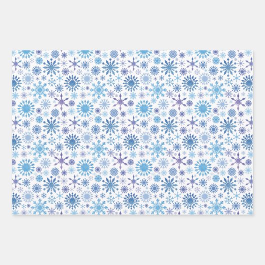Schneeflocken-Packpapier für den Urlaub Geschenkpapier Set (Vorderseite)