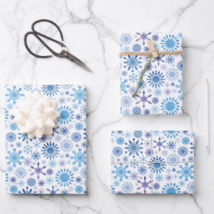 Schneeflocken-Packpapier für den Urlaub Geschenkpapier Set