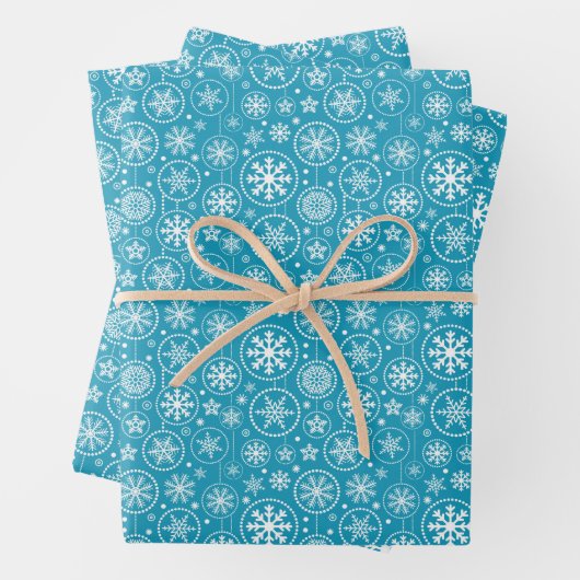 Schneeflocken-Packpapier für den Urlaub Geschenkpapier Set (Beispiel)