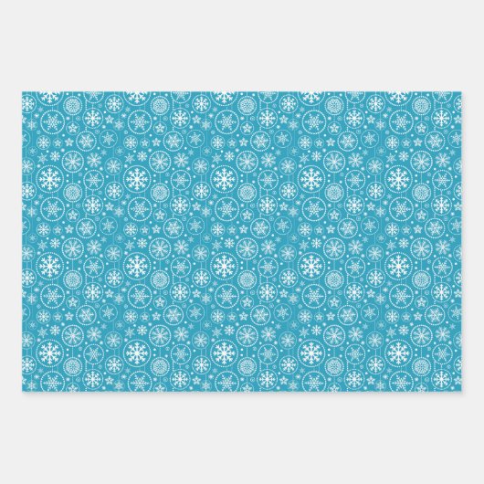Schneeflocken-Packpapier für den Urlaub Geschenkpapier Set (Vorderseite)
