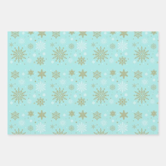 Schneeflocken-Packpapier für den Urlaub Geschenkpapier Set (Vorderseite 3)