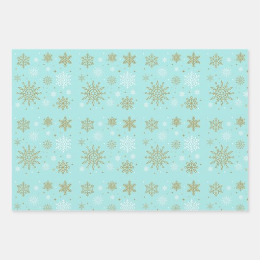 Schneeflocken-Packpapier für den Urlaub Geschenkpapier Set (Vorderseite 2)