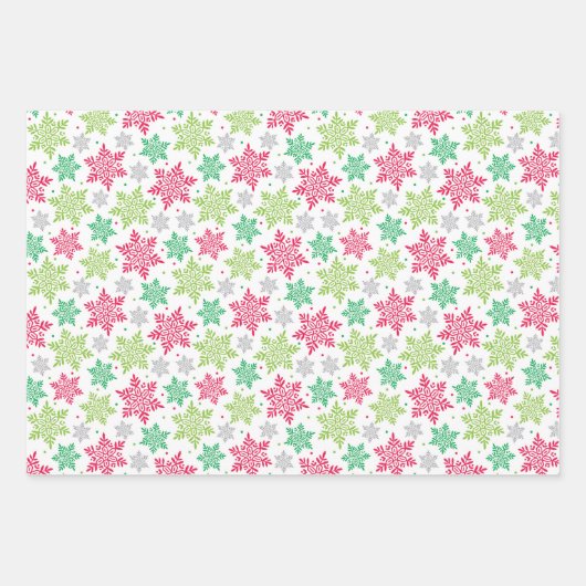 Schneeflocken-Packpapier für den Urlaub Geschenkpapier Set (Vorderseite 3)