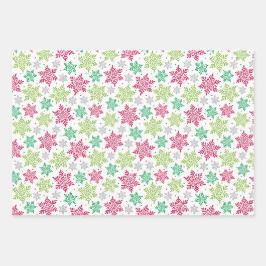 Schneeflocken-Packpapier für den Urlaub Geschenkpapier Set (Vorderseite)