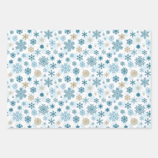 Schneeflocken-Packpapier für den Urlaub Geschenkpapier Set (Vorderseite 3)