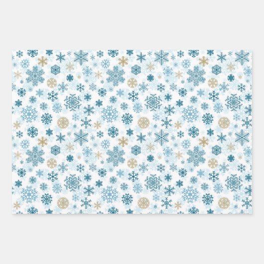 Schneeflocken-Packpapier für den Urlaub Geschenkpapier Set (Vorderseite 2)