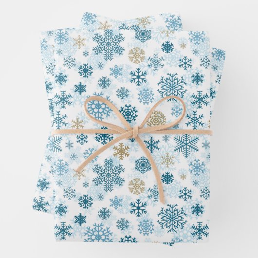 Schneeflocken-Packpapier für den Urlaub Geschenkpapier Set (Beispiel)