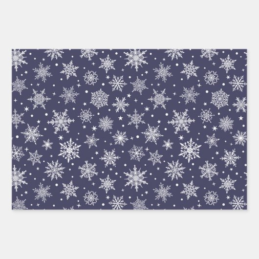 Schneeflocken-Packpapier für den Urlaub Geschenkpapier Set (Vorderseite 2)