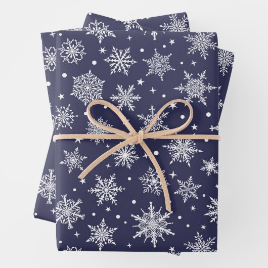 Schneeflocken-Packpapier für den Urlaub Geschenkpapier Set (Beispiel)