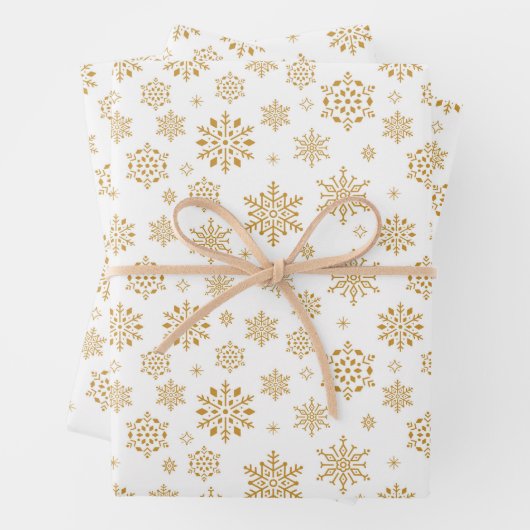 Schneeflocken-Packpapier für den Urlaub Geschenkpapier Set (Beispiel)