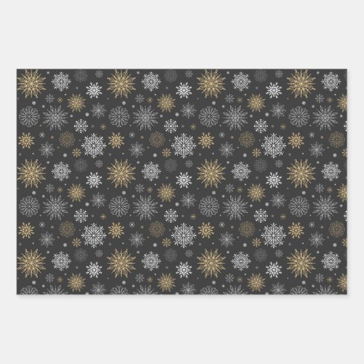 Schneeflocken-Packpapier für den Urlaub Geschenkpapier Set (Vorderseite)