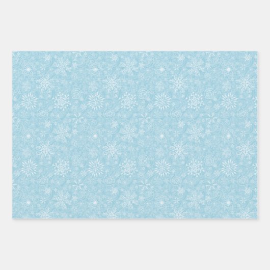 Schneeflocken-Packpapier für den Urlaub Geschenkpapier Set (Vorderseite)