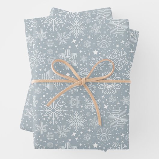 Schneeflocken-Packpapier Geschenkpapier Set (Beispiel)