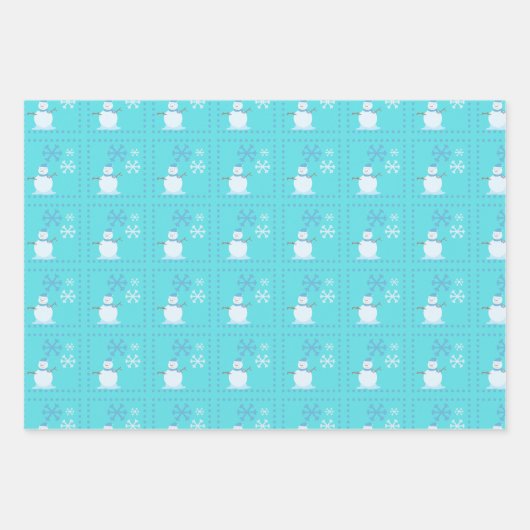 Schneeflocken-Papierbündel Geschenkpapier Set (Vorderseite)