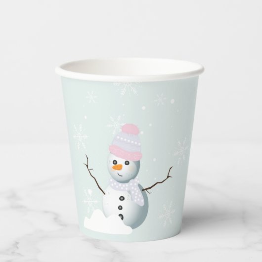 Schneeflocken Pappbecher (Vorderseite)