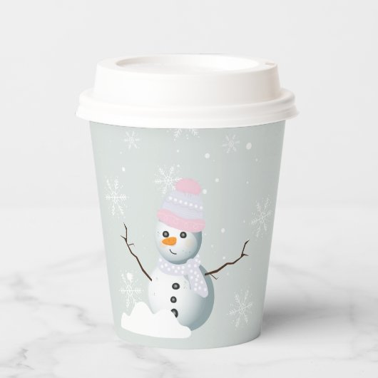 Schneeflocken Pappbecher (Vorderseite)