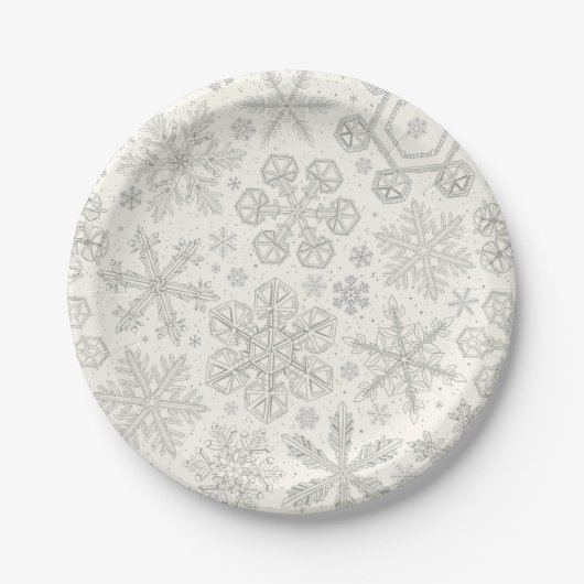 Schneeflocken Pappteller (Vorderseite)
