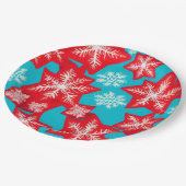 Schneeflocken Pappteller (Schrägansicht)