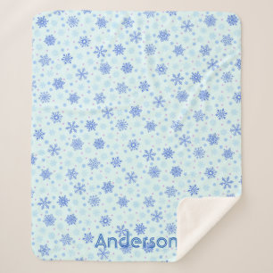 Schneeflocken Pastell Blue Baby Blue Snow Individu Sherpadecke